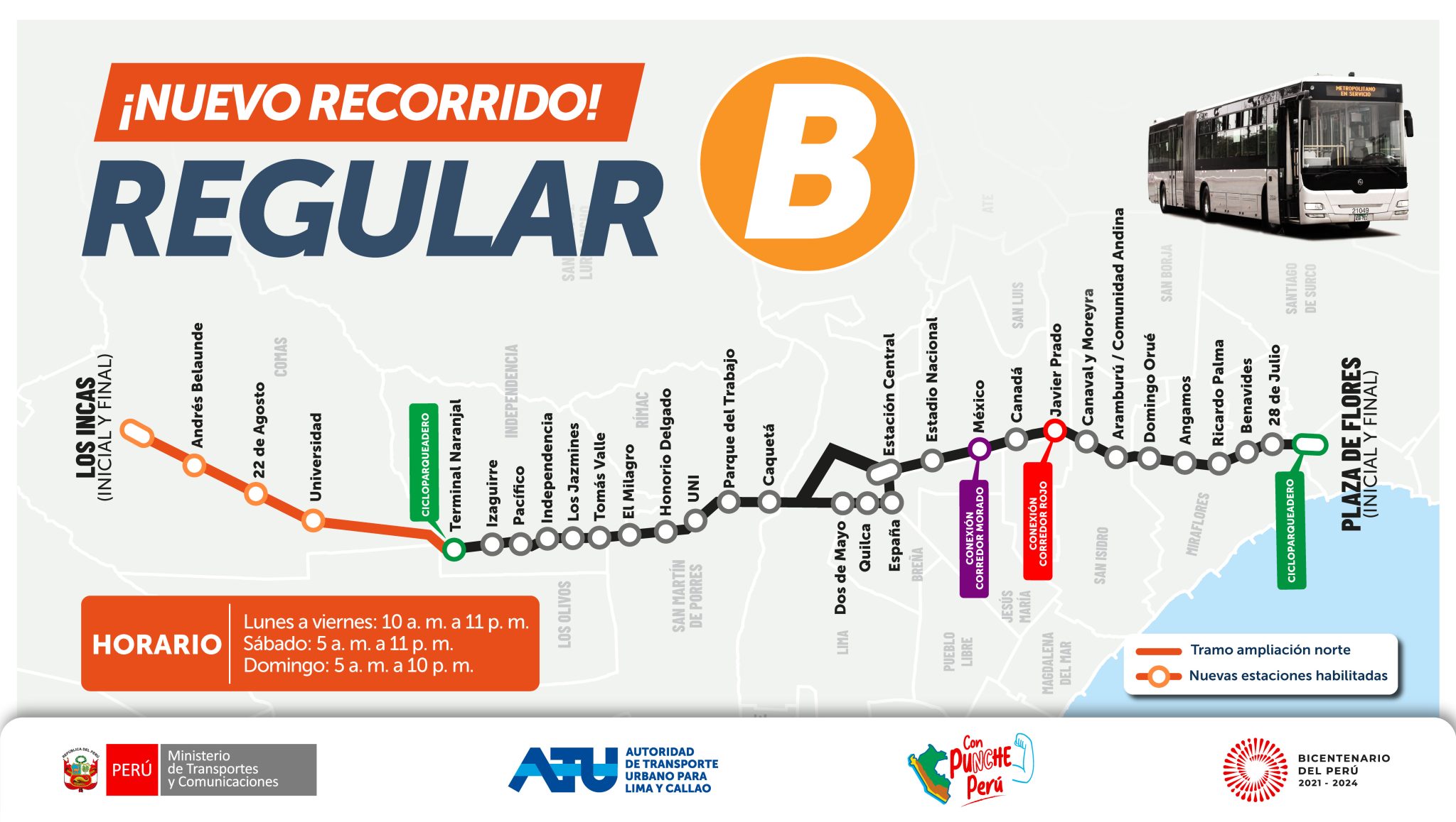 ¿En Qué Estaciones Funcionará La Nueva Ruta B De La Ampliación Norte ...